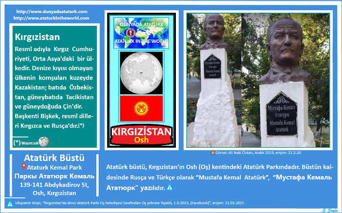 Dünyada Atatürk: Kırgızistan-Osh (Oş) Atatürk Büstü