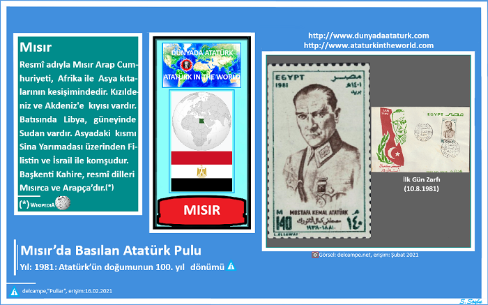 Dünyada Atatürk: Mısır Atatürk Pulu