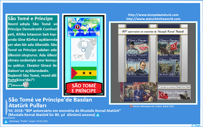 Dünyada Atatürk: Sao Tomé ve Príncipe Atatürk Pulu