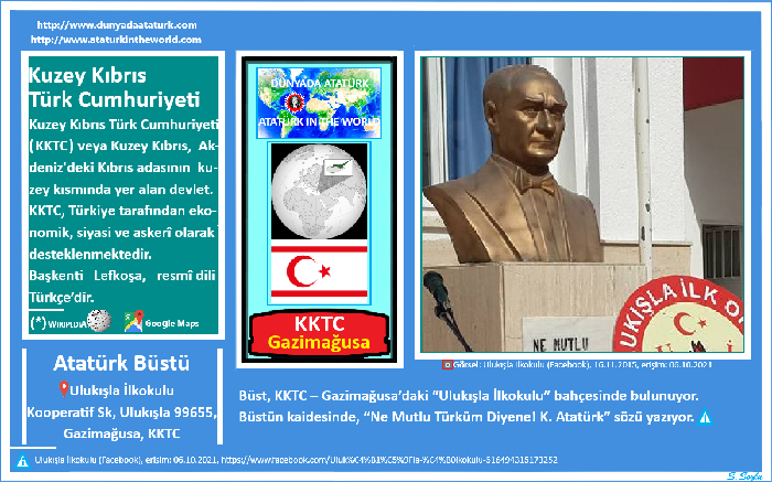 Dünyada Atatürk: KKTC-Gazimağusa, Ulukışla İlkokulu Atatürk Büstü