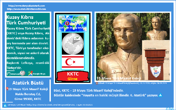 Dünyada Atatürk: KKTC-Girne, 19 Mayıs İlkokulu Atatürk Büstü