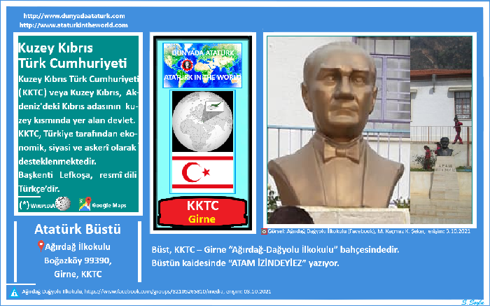 Dünyada Atatürk: KKTC-Girne, Ağırdağ İlkokulu Atatürk Büstü