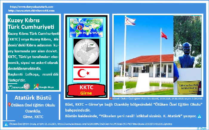 Dünyada Atatürk: KKTC-Girne, Ötüken Özel Eğitim Okulu Atatürk Büstü