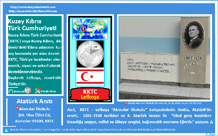 Dünyada Atatürk: KKTC-Lefkoşa, Akıncılar İlkokulu Atatürk Büstü