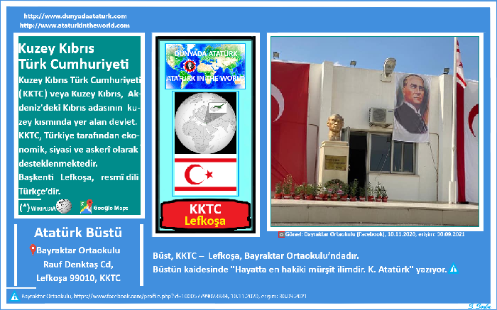 Dünyada Atatürk: KKTC-Lefkoşa, Bayraktar Ortaokulu Atatürk Büstü