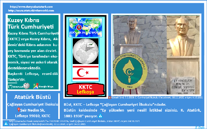 Dünyada Atatürk: KKTC-Lefkoşa, Çağlayan Cumhuriyet İlkokulu Atatürk Büstü