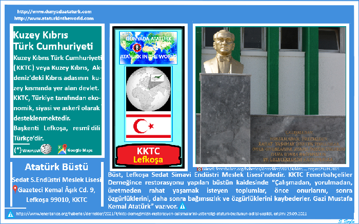 Dünyada Atatürk: KKTC-Lefkoşa, Sedat Simavi Endüstri Meslek Lisesi Atatürk Büstü