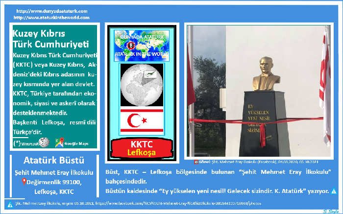 Dünyada Atatürk: KKTC-Lefkoşa, Şehit Mehmetçik Eray İlkokulu Atatürk Büstü