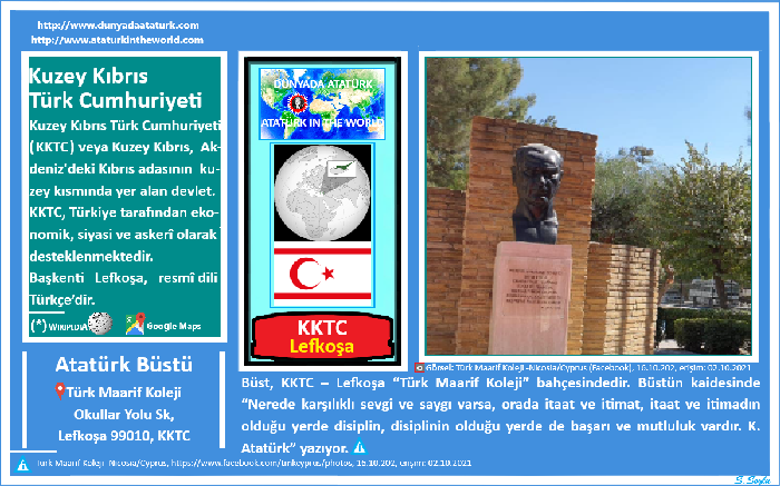 Dünyada Atatürk: KKTC-Lefkoşa, Türk Maarif Koleji Atatürk Büstü